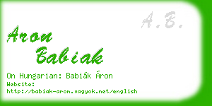 aron babiak business card